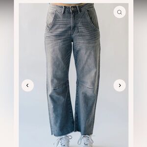 The Ellett High Rise Barrel Jean from Piper & Scoot